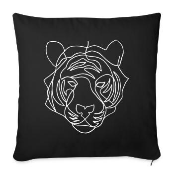 Sketch of the white tiger - Sofa pillowcase 17,3'' x 17,3'' (45 x 45 cm) - black - Front