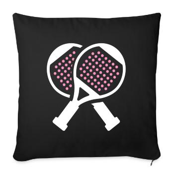 Padel Tennis Padel Racket Women Padel - Sofa pillowcase 17,3'' x 17,3'' (45 x 45 cm) - black - Front