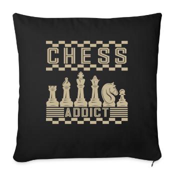 Lusitger Schachspieler Spruch I Schach - Sofakissenbezug 45 x 45 cm - Schwarz - Vorne