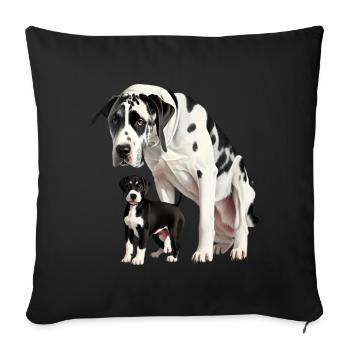 Dogge - Great Dane - Sofakissenbezug 45 x 45 cm - Schwarz - Vorne