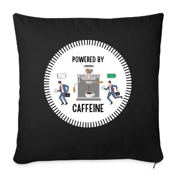 Powered by Caffeine (Man) - Sofakissenbezug 45 x 45 cm - Schwarz - Vorne