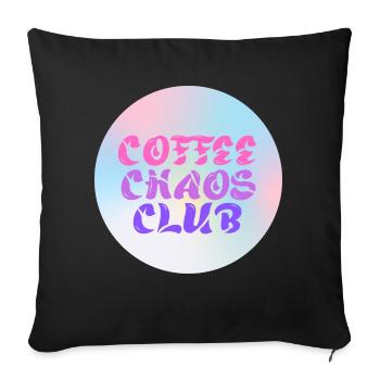 Coffee Chaos Club - Sofakissenbezug 45 x 45 cm - Schwarz - Vorne
