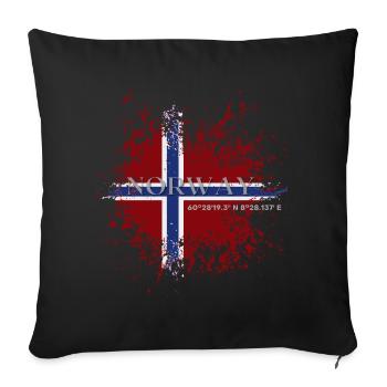 Flag of Norway grunge - Sofa pillowcase 17,3'' x 17,3'' (45 x 45 cm) - black - Front