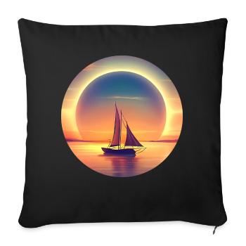 Sailing into the sunset - Sofa pillowcase 17,3'' x 17,3'' (45 x 45 cm) - black - Front