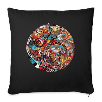 Design rétro - Housse de coussin décorative 45 x 45 cm - noir - Devant