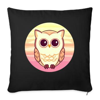Owl Sunset Design - Housse de coussin décorative 45 x 45 cm - noir - Devant