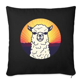 Llama Sunset Design - Sofa pillowcase 17,3'' x 17,3'' (45 x 45 cm) - black - Front