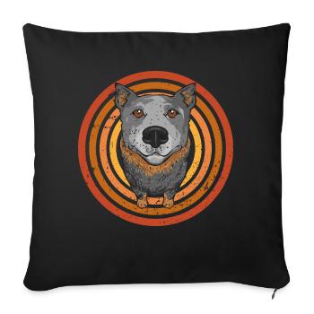 Australian Cattle Dog Red Blue Heeler - Sofakissenbezug 45 x 45 cm - Schwarz - Vorne