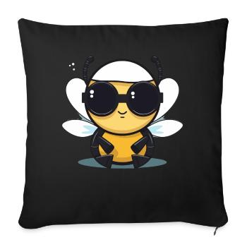 Bee Sunglasses Brummer Honey Bee - Sofa pillowcase 17,3'' x 17,3'' (45 x 45 cm) - black - Front