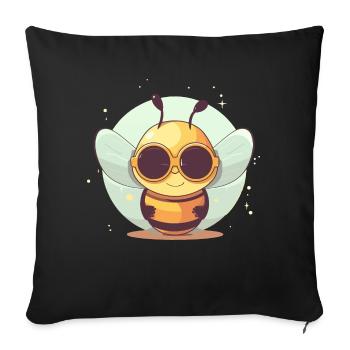 Bee Sunglasses Brummer Honey Bee - Sofa pillowcase 17,3'' x 17,3'' (45 x 45 cm) - black - Front