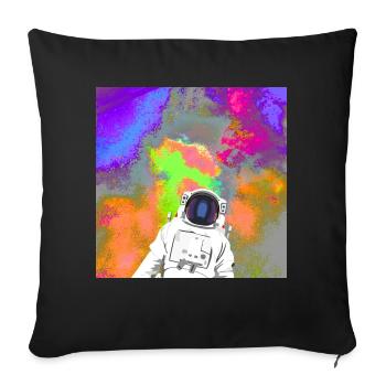 Astronaut in front of space supernova artwork - Sofa pillowcase 17,3'' x 17,3'' (45 x 45 cm) - black - Front