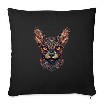 Chihuahua | Mosaik | Geometrisch | Kunst | Hund | - Sofakissenbezug 45 x 45 cm - Schwarz - Vorne