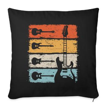 Guitar Retro Electric Guitar Guitarist - Sofa pillowcase 17,3'' x 17,3'' (45 x 45 cm) - black - Front