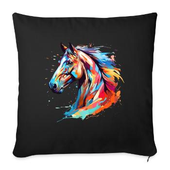Horse head rider love horse equestrian sport - Sofa pillowcase 17,3'' x 17,3'' (45 x 45 cm) - black - Front