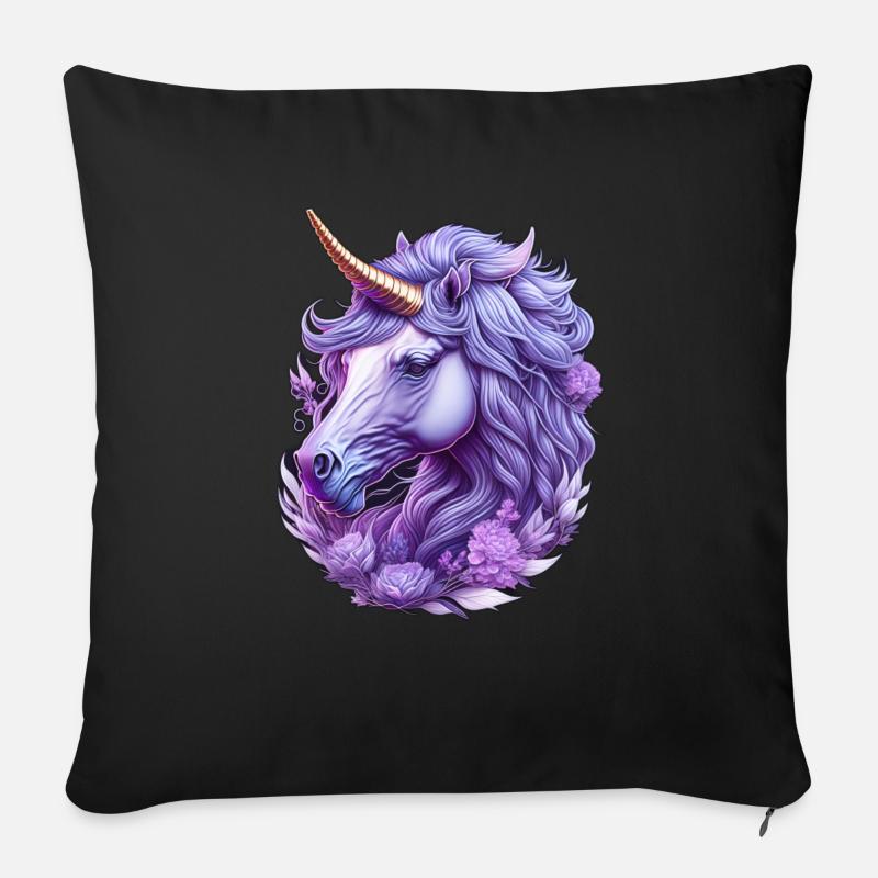 Majestätisches Einhorn - Sofakissenbezug 45 x 45 cm - Schwarz