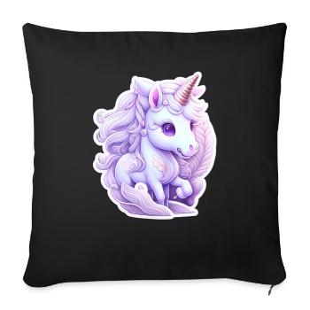 Cute unicorn - Sofa pillowcase 17,3'' x 17,3'' (45 x 45 cm) - black - Front