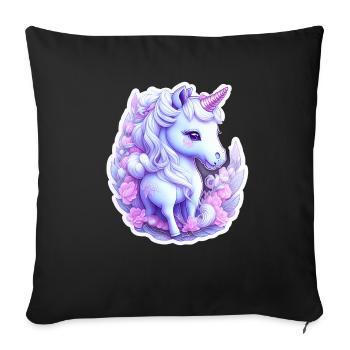 Cute unicorn - Sofa pillowcase 17,3'' x 17,3'' (45 x 45 cm) - black - Front