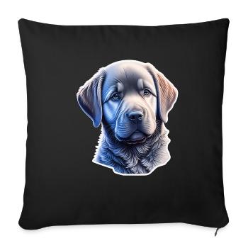 Cute Labrador Retriever puppy - Sofa pillowcase 17,3'' x 17,3'' (45 x 45 cm) - black - Front