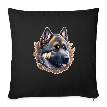 German Shepherd Puppy - Sofa pillowcase 17,3'' x 17,3'' (45 x 45 cm) - black - Front