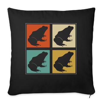 Retro Herpetologist Frog Owner Vintage Amphibian - Sofa pillowcase 17,3'' x 17,3'' (45 x 45 cm) - black - Front