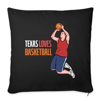 Texas basketball design for proud Texas fans - Sofa pillowcase 17,3'' x 17,3'' (45 x 45 cm) - black - Front