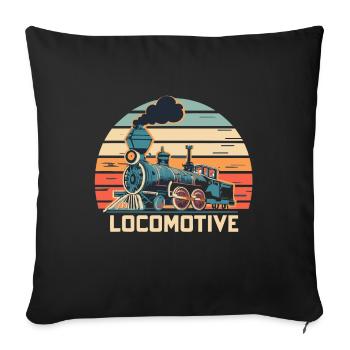 Lokomotive - Sofakissenbezug 45 x 45 cm - Schwarz - Vorne