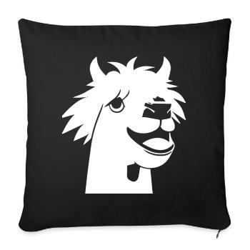 Lustige Lama-Silhouette Freche Spaß-Lamas - Sofakissenbezug 45 x 45 cm - Schwarz - Vorne