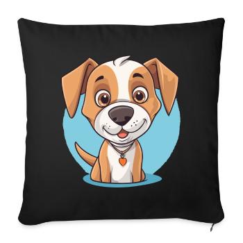 Cute dog design for dog owners - Sofa pillowcase 17,3'' x 17,3'' (45 x 45 cm) - black - Front