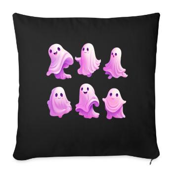 Cute Ghosts - Sofa pillowcase 17,3'' x 17,3'' (45 x 45 cm) - black - Front