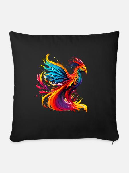 Phönix - Sofakissenbezug 45 x 45 cm - Schwarz
