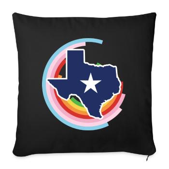 Conception de carte du Texas pour les fiers Texans LGBT + - Housse de coussin décorative 45 x 45 cm - noir - Devant