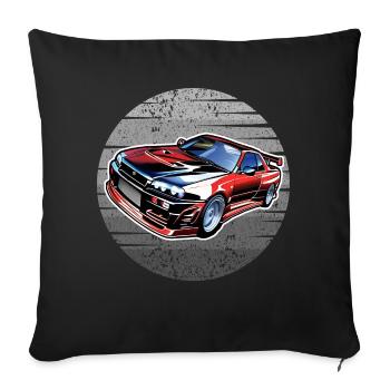 Jdm / Tuning / Turbocharger / Rims / Chiptuning - Sofa pillowcase 17,3'' x 17,3'' (45 x 45 cm) - black - Front