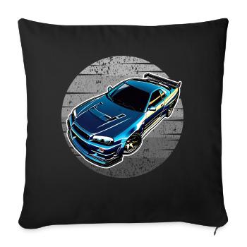 Jdm / Tuning / Turbocharger / Rims / Chiptuning - Sofa pillowcase 17,3'' x 17,3'' (45 x 45 cm) - black - Front