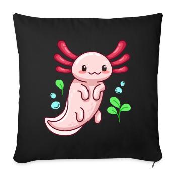 White Albino Axolotl Design for Axolotl Lovers - Sofa pillowcase 17,3'' x 17,3'' (45 x 45 cm) - black - Front