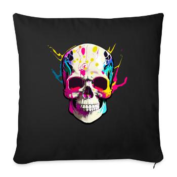 Farbe des Schädels - Sofakissenbezug 45 x 45 cm - Schwarz - Vorne