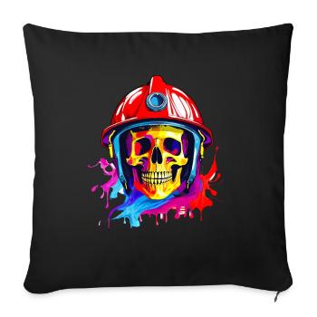 Firefighter Skull - Sofa pillowcase 17,3'' x 17,3'' (45 x 45 cm) - black - Front