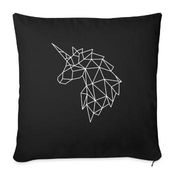 Licorne géométrique dans le style polygonal - Housse de coussin décorative 45 x 45 cm - noir - Devant