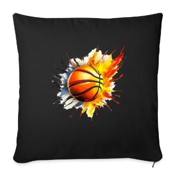 Stilvoller Basketball - Sofakissenbezug 45 x 45 cm - Schwarz - Vorne