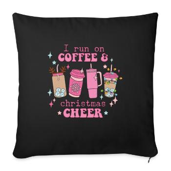Coffee and Christmas and gift - Sofa pillowcase 17,3'' x 17,3'' (45 x 45 cm) - black - Front
