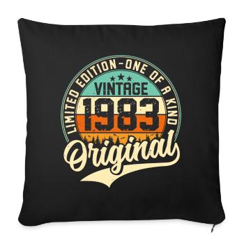Vintage 1983 Original - Sofakissenbezug 45 x 45 cm - Schwarz - Vorne