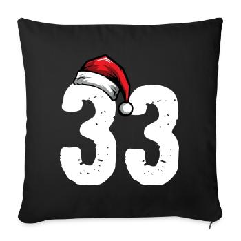 33 Zahl Weihnachten - Sofakissenbezug 45 x 45 cm - Schwarz - Vorne