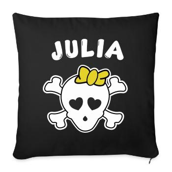 Pirate Julia Design for Girls and Women - Sofa pillowcase 17,3'' x 17,3'' (45 x 45 cm) - black - Front