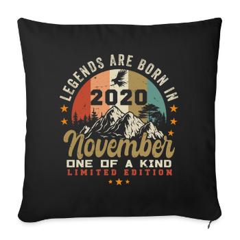 November 2020 birthday gift - November 2020 - Sofa pillowcase 17,3'' x 17,3'' (45 x 45 cm) - black - Front