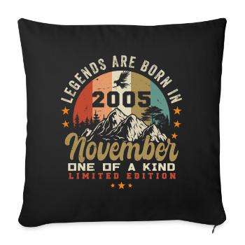 November 2005 birthday present - 2005 november - Sofa pillowcase 17,3'' x 17,3'' (45 x 45 cm) - black - Front
