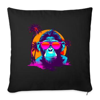 CoolChimpSunglassesRetroSunset - Sofakissenbezug 45 x 45 cm - Schwarz - Vorne