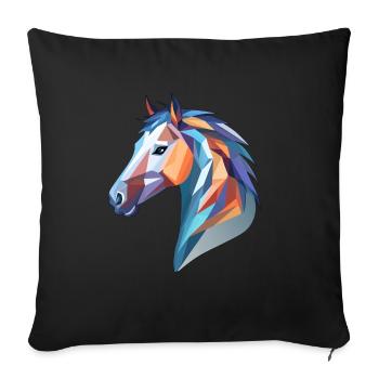 Pferdekopf - Sofakissenbezug 45 x 45 cm - Schwarz - Vorne