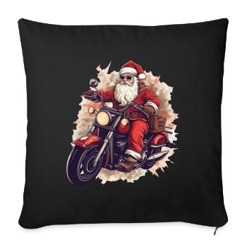 Santa Claus Motorcycle Sunglasses Christmas - Sofa pillowcase 17,3'' x 17,3'' (45 x 45 cm) - black - Front