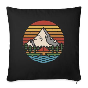 Adventure Awaits - Sofa pillowcase 17,3'' x 17,3'' (45 x 45 cm) - black - Front