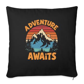 Adventure Awaits - Sofa pillowcase 17,3'' x 17,3'' (45 x 45 cm) - black - Front