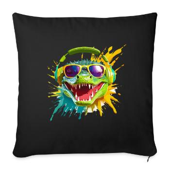 Crocodile Funky - Sofa pillowcase 17,3'' x 17,3'' (45 x 45 cm) - black - Front